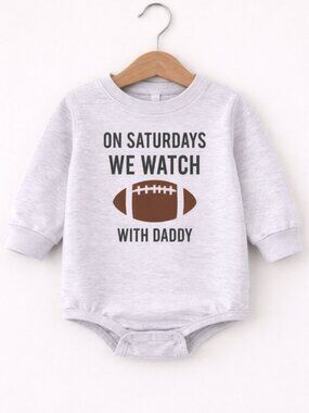 New Boutique On Saturdays We Watch Football with Daddy Baby Romper, 3-6M